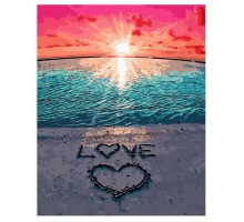 Картина по номерам Strateg ПРЕМИУМ Love на песке с лаком размером 40х50 см VA-2152