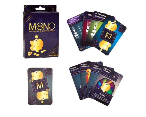Карточная игра Strateg Mono экономична на русском языке (30756)