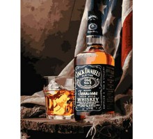 Картина по номерам Strateg ПРЕМИУМ Jack Daniels с лаком размером 40х50 см VA-1820