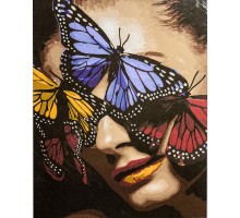 Картина по номерам Strateg ПРЕМИУМ Monarch butterfly с лаком размером 40х50 см VA-3386