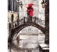 Картина за номерами Strateg ПРЕМІУМ Кохання у Венеції розміром 40х50 см (GS003)