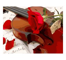 Картина по номерам Strateg ПРЕМИУМ Роза скрипача размером 40х50 см (GS178)