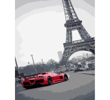 Картина за номерами Strateg ПРЕМІУМ Авто в Парижі розміром 40х50 см (DY227)