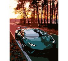 Картина по номерам Strateg ПРЕМИУМ Lamborghini размером 40х50 см (DY230)