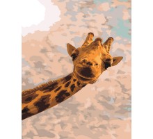 Картина по номерам Strateg ПРЕМИУМ Интересный жираф размером 40х50 см (DY248)