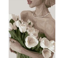 Картина по номерам Strateg ПРЕМИУМ Нежность тюльпанов размером 40х50 см (GS513)