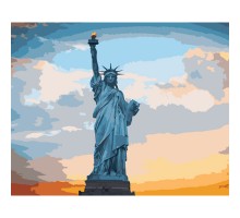 Картина по номерам Strateg ПРЕМИУМ Statue of Liberty в Нью-Йорке размером 40х50 см (GS832)