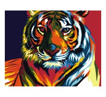 Картина по номерам Strateg  Поп-арт тигр без подрамника размером 40х50 см (BR003)