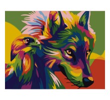 Картина по номерам Strateg  Поп-арт волк и орел без подрамника размером 40х50 см (BR005)
