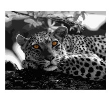 Картина по номерам Strateg  Глаза леопарда без подрамника размером 40х50 см (BR008)