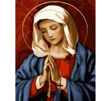 Картина по номерам Strateg ПРЕМИУМ  Дева Мария с лаком размером 30х40 см (SS6746)