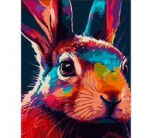 Картина по номерам Strateg ПРЕМИУМ  Цветной кролик с лаком размером 30х40 см (SS6748)
