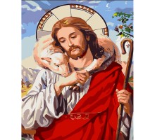Картина по номерам Strateg ПРЕМИУМ  Христос с лаком размером 30х40 см (SS6749)