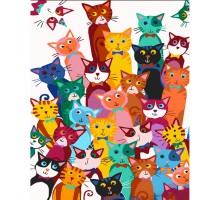 Картина по номерам Strateg ПРЕМИУМ 31 котик с лаком размером 30х40 см (SS6769)