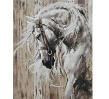 Картина по номерам Strateg   Лошадь размером 50х50 см (АА019)