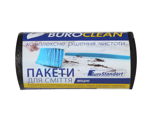 Пакеты для мусора 35л/30шт EuroStandart, прочные, черные BuroClean