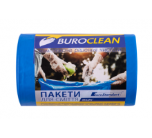 Пакеты для мусора 60л/40 шт, крепкие, синие,  600х800мм, 22мкм BuroClean EuroStandart