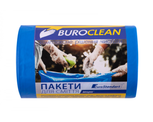 Пакеты для мусора 60л/40 шт, крепкие, синие,  600х800мм, 21мкм BuroClean EuroStandart