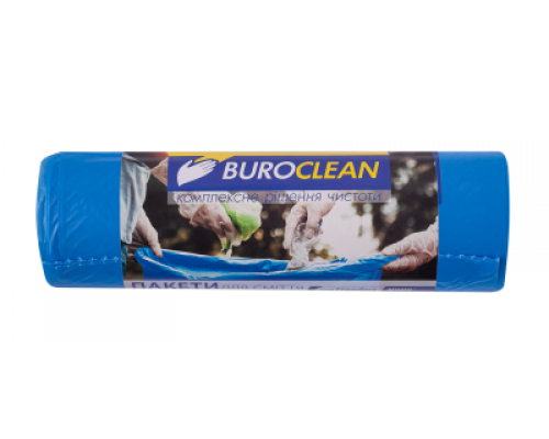 Пакети для сміття  160л/10 шт, міцні, сині  900х1200мм, 24мкм BuroClean EuroStandart