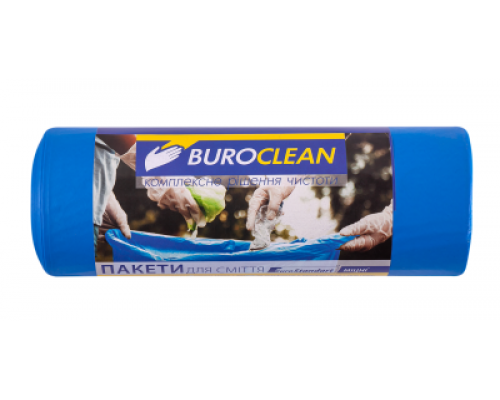 Пакети для сміття  240л/10 шт, міцні, сині  900х1300мм, 35мкм BuroClean EuroStandart