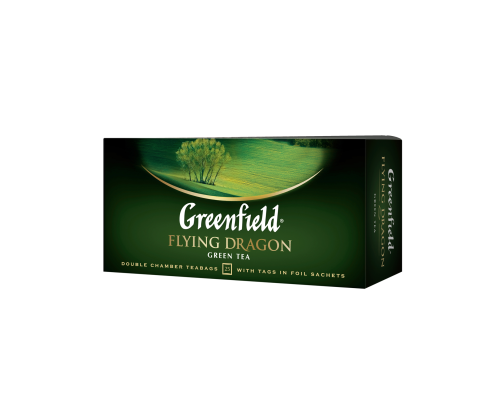 Чай зелений FLYING DRAGON 2гх25шт, Greenfield , пакет