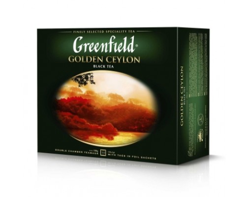 Чай чорний 2г*50, пакет, Golden Ceylon, GREENFIELD