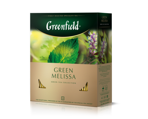 Чай зелений Green Melissa 1,5гр.х100шт, Greenfield, пакет