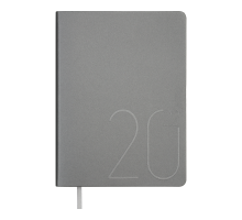 Щоденник датований 2022 STEEL, A5, срібний, штучна шкіра