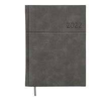 Щоденник датований 2022 ORION, A5, сірий, штучна шкіра/поролон
