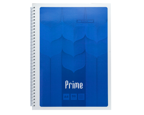 Зошит для нотаток PRIME, А4, 96 арк., клітинка, картонна обкладинка, синій