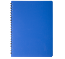 Книжка записн. на пруж. "GLOSS" А4, 80арк.,кл., пластик.обкл., синій
