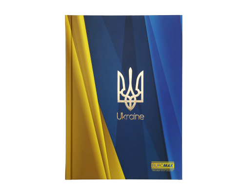 Блокнот UKRAINE, А5, 96 арк., клітинка, тверда картонна обкладинка, синій електрик