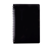 Зошит для нотаток GLOSS, А5 80 арк., клітинка, пластикова обкладинка, чорний