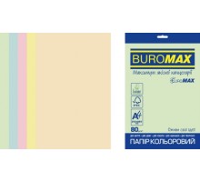 Набор цветной бумаги  PASTEL, EUROMAX, 5 цв., 50 л., А4, 80 г/м²