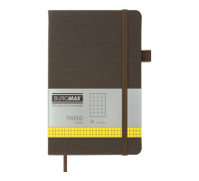 Книга записна TWEED 125*195, 96 арк., клітинка, обкл. штучна шкіра, сірий