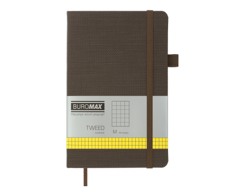 Книга записна TWEED 125*195, 96 арк., клітинка, обкл. штучна шкіра, сірий