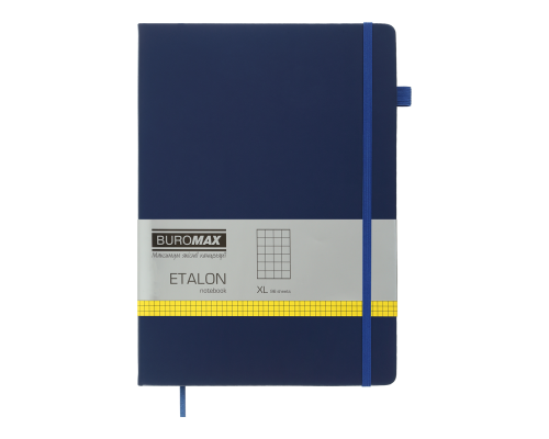 Блокнот діловий ETALON 210*295, 96 арк., клітинка, обкл. штучна шкіра, синій