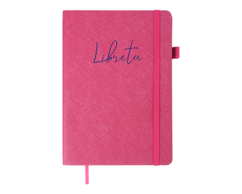 Блокнот діловий LIBRETA А5, 96л, чистий, обкладинка штучна шкіра, малиновий