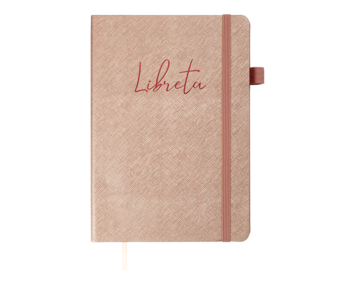 Блокнот діловий LIBRETA А5, 96л, клітинка, обкладинка штучна шкіра, бежевий