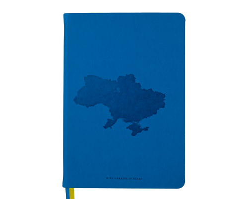 Блокнот діловий UKRAINE, А5, 96 арк., клітинка, синій, шт.шкіра