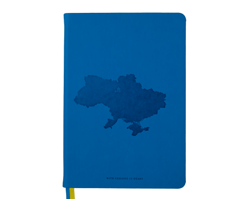 Блокнот деловой UKRAINE А5, 96л., линия, иск. кожа, синий