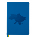 Блокнот деловой UKRAINE А5, 96л., линия, иск. кожа, синий