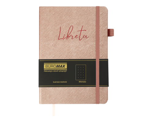 Блокнот діловий LIBRETA А5, 96л, крапка, обкладинка штучна шкіра, бежевий