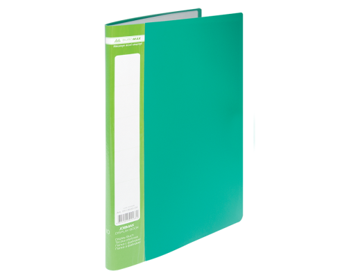 Папка пластикова з 10 файлами, JOBMAX, А4, зелена