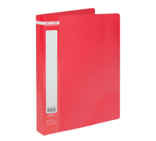 Папка пластикова з 60 файлами, JOBMAX, А4, червона