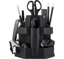 Набір настільний JOBMAX, з наповненням (16 предметів), пластиковий, чорний