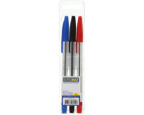 Набір з 3-х кул. ручок CLASSIC  (тип корвіна), 0,7 мм, пласт. корпус, 3 кольори чорнил