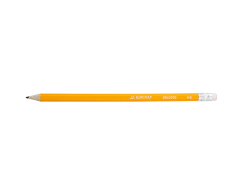 Олівець графітовий CLASSIC, HB, з гумкою, жовтий корпус, туба 100 шт.