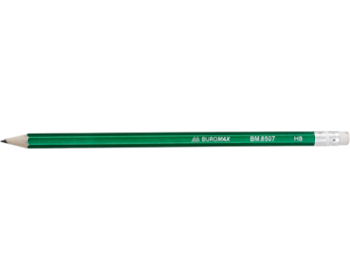 Олівець графітовий METALLIC, НВ, з гумкою, асорті, туба по 100 шт.
