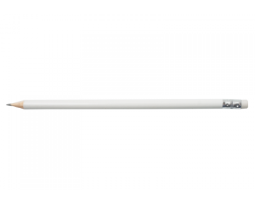Олівець графітовий L2U, HB, білий, з гумкою